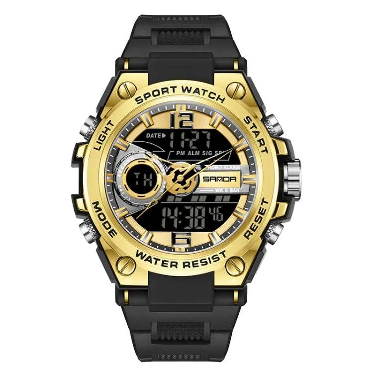 Luminous Dual Time Waterproof Sports Watch by SANDA 6092