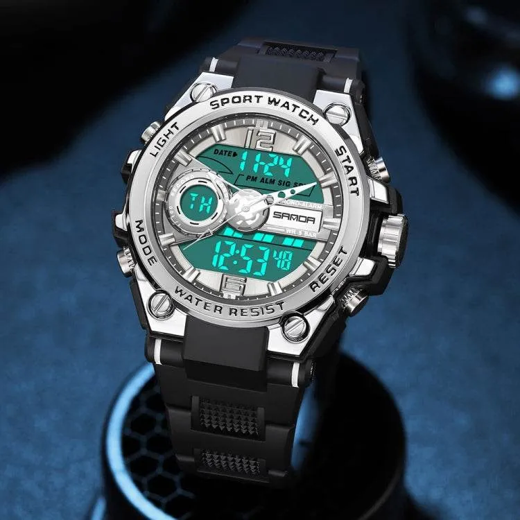 Luminous Dual Time Waterproof Sports Watch by SANDA 6092