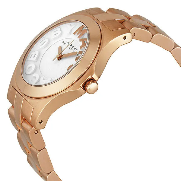 Marc By Marc Jacobs Rivera White Dial Rose Gold Ion-plated Unisex Watch MBM3135