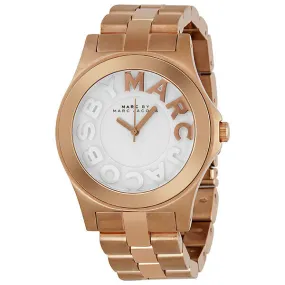 Marc By Marc Jacobs Rivera White Dial Rose Gold Ion-plated Unisex Watch MBM3135