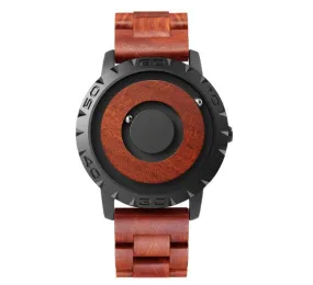 Men's Magnetic Balls Watch With Wooden Strap