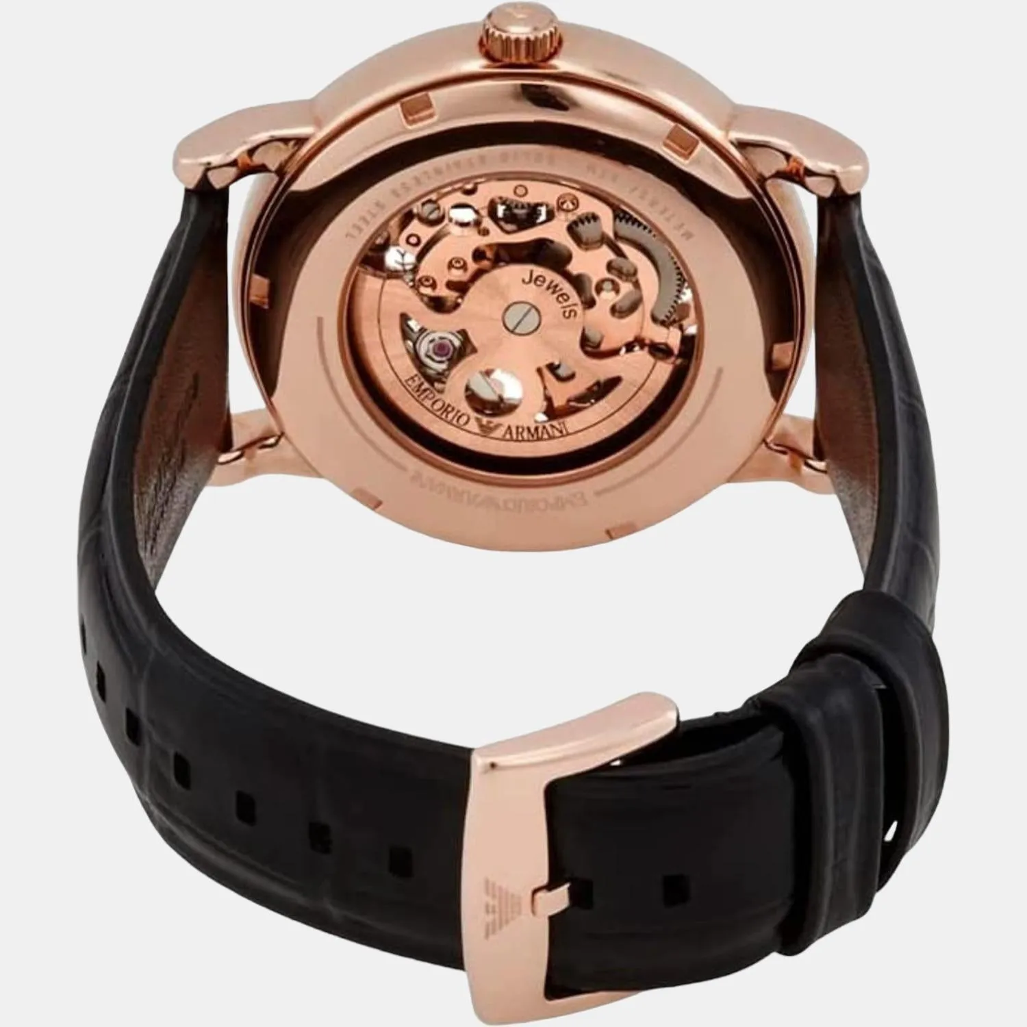 Men's Silver Analog Leather Automatic Watch AR60007