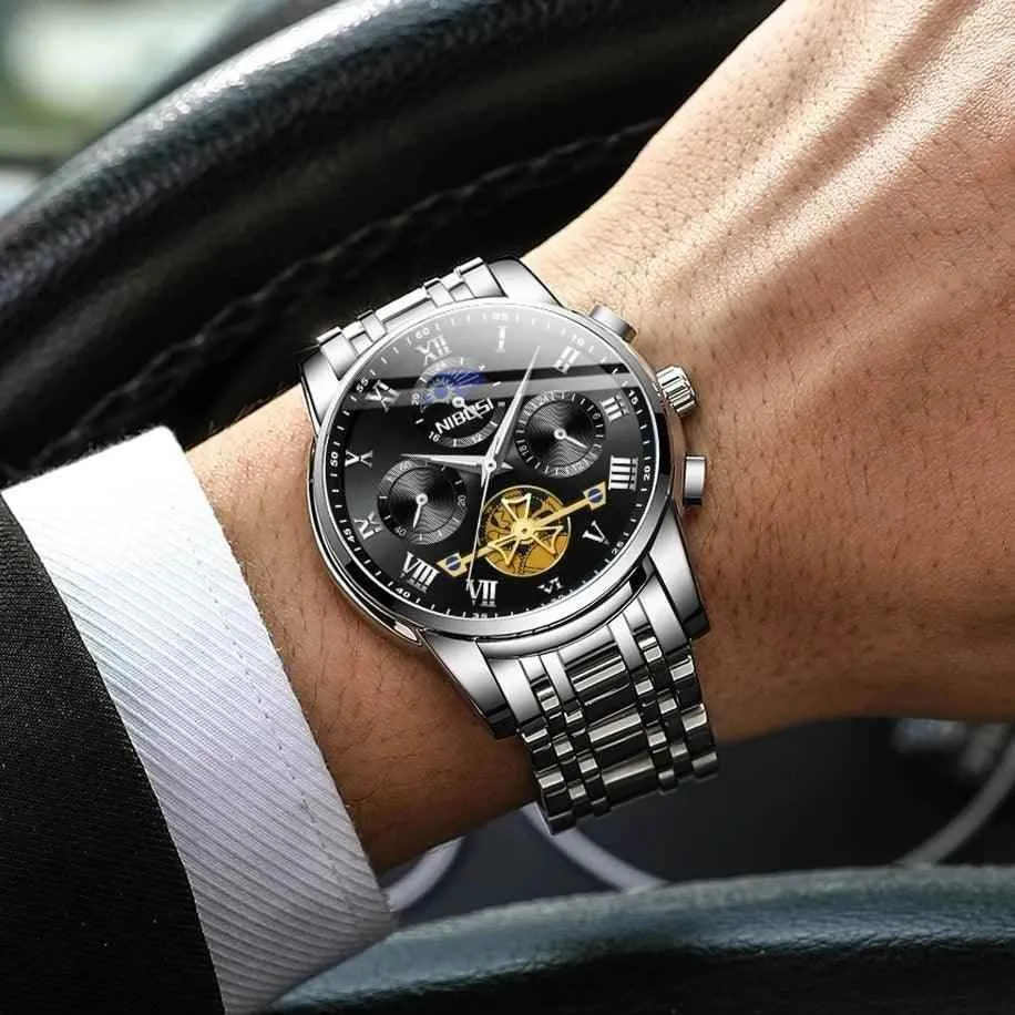 Men's Simple Watches MSCWN57 Luxury Tourbillon Quartz Wristwatch