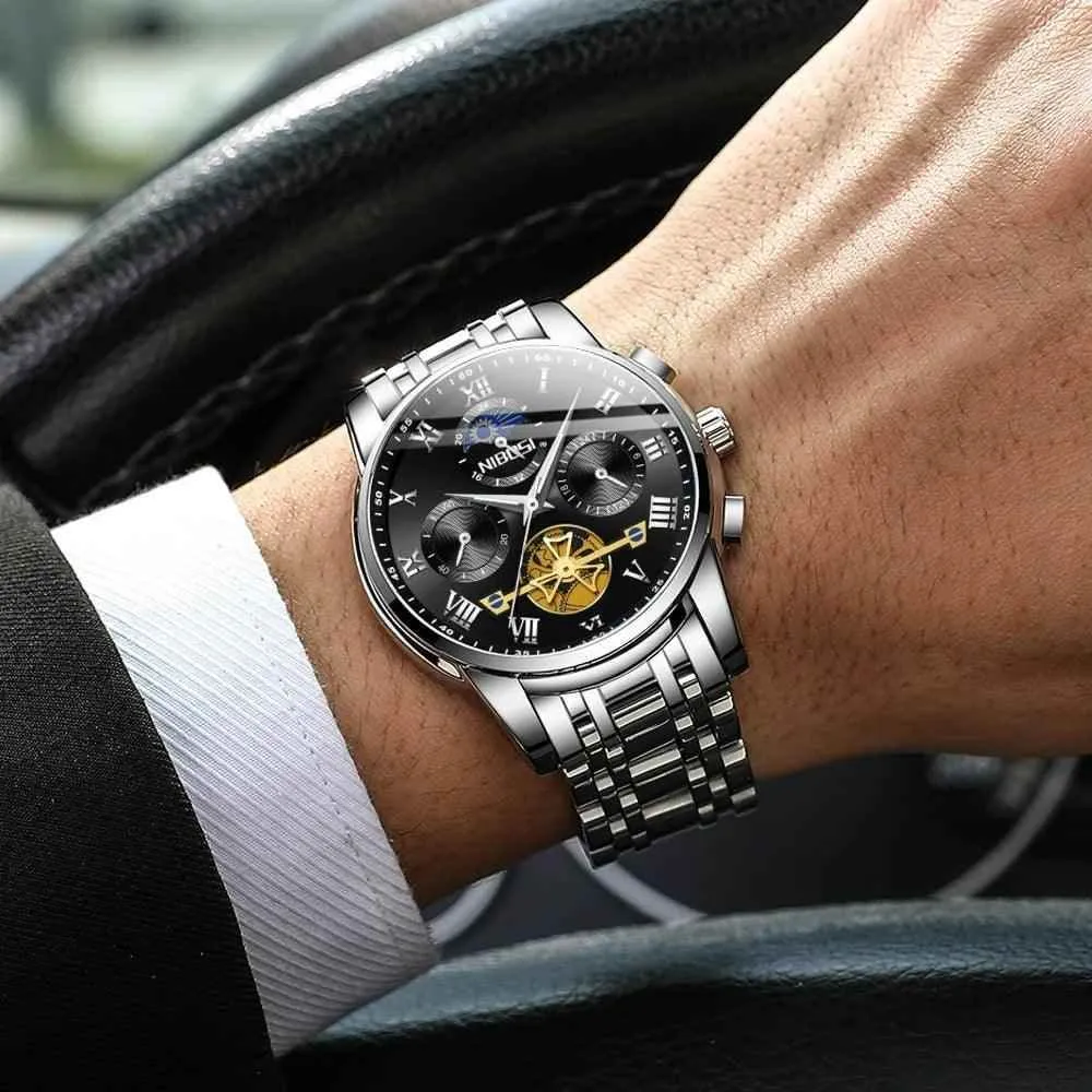 Men's Simple Watches MSCWN57 Luxury Tourbillon Quartz Wristwatch