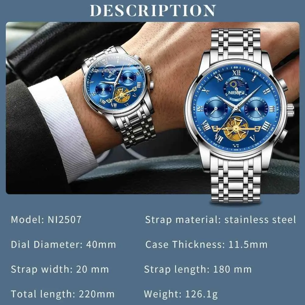 Men's Simple Watches MSCWN57 Luxury Tourbillon Quartz Wristwatch