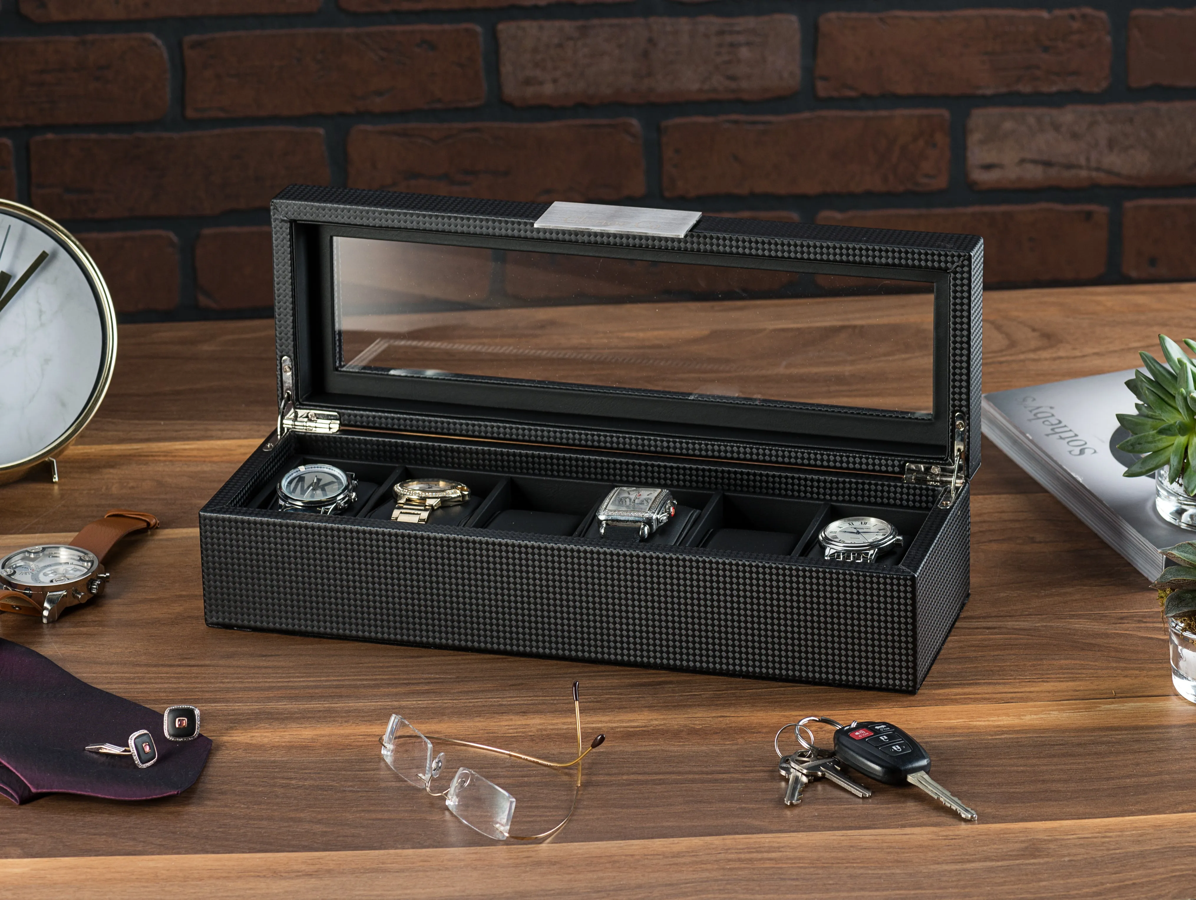 Men's Watch Organizer Box - 6 Slots