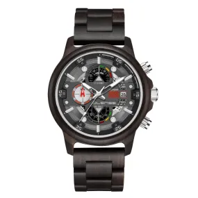 Men's Wooden Quartz Multifunctional Luminous Watch