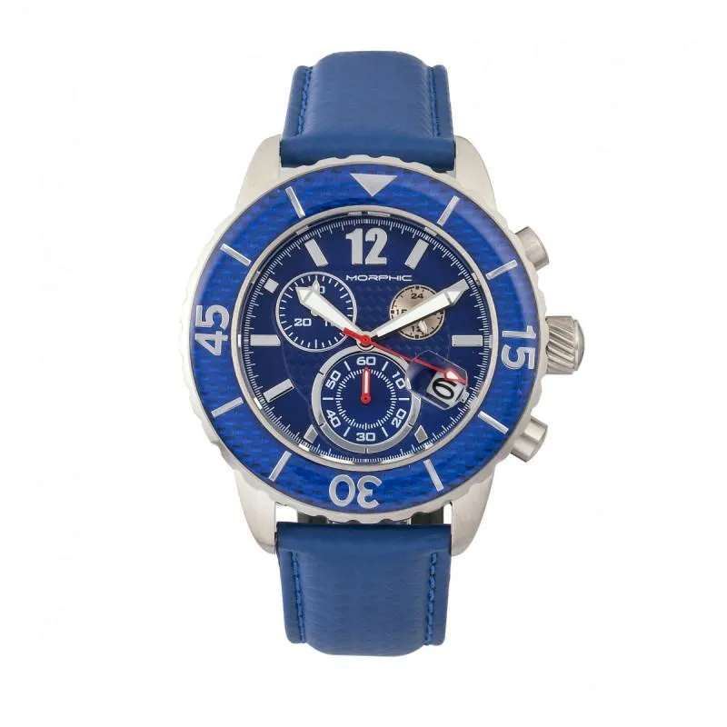 Morphic M51 Series Chronograph Leather-Band Watch w/Date