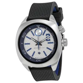 Movado Bold Derek Jeter Captain Series Silver and Blue Dial Black Silicone Men's Watch 3600264