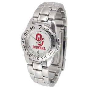 Oklahoma Sooners Ladies Steel Band Sports Watch