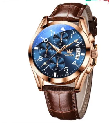 OLEVS Luxury Men's Waterproof Luminous Quartz Watch