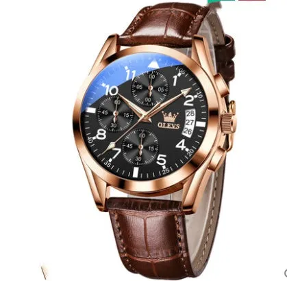 OLEVS Luxury Men's Waterproof Luminous Quartz Watch