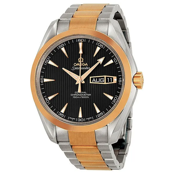 Omega Aqua Terra Annual Calendar Grey Dial Stainless Steel 18kt Rose Gold Men's Watch 231.20.43.22.06.001