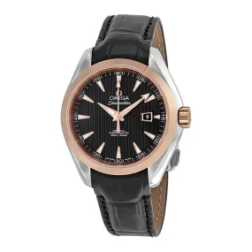 Omega Aqua Terra Automatic Black Dial Black Leather Ladies Watch 23123342001002 231.23.34.20.01.002