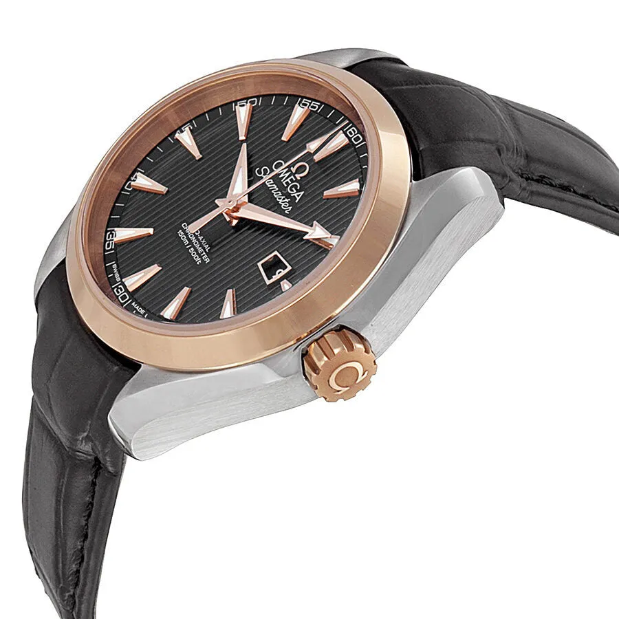 Omega Aqua Terra Automatic Black Dial Black Leather Ladies Watch 23123342001002 231.23.34.20.01.002