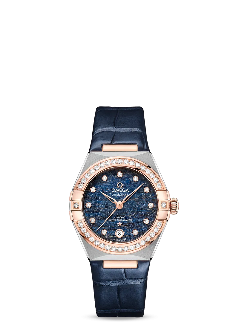 Omega Constellation Co-Axial Master Chronometer 29mm Steel ‑ Sedna™ Gold on Leather Strap 131.28.29.20.99.003