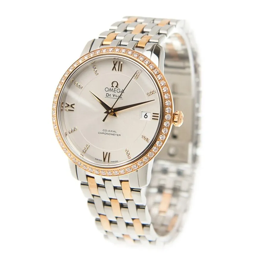Omega De Ville Prestige Silver Dial Diamond Automatic Ladies Watch 42425372052001 424.25.37.20.52.001
