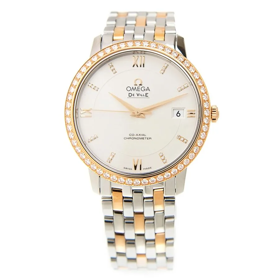 Omega De Ville Prestige Silver Dial Diamond Automatic Ladies Watch 42425372052001 424.25.37.20.52.001