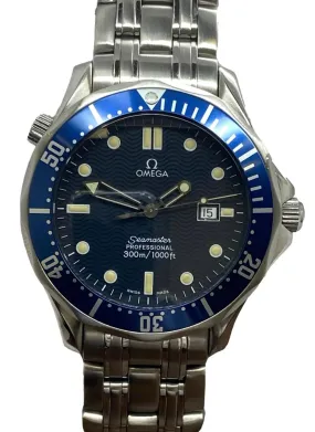 Omega Seamaster 300m Custom Insert 2541.80.00 Blue Dial Quartz Men's Watch