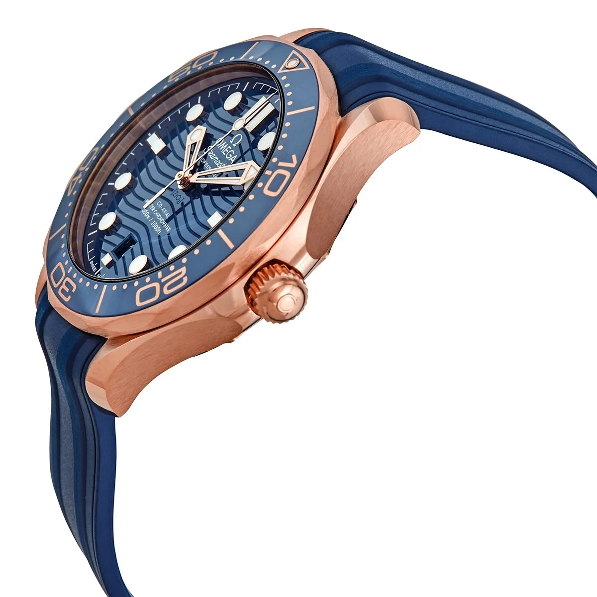 Omega Seamaster Diver 18kt Rose Gold Automatic Blue Dial Men's Watch 210.62.42.20.03.001