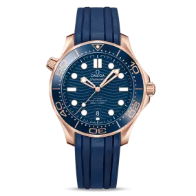 OMEGA Seamaster Diver 300m Co-Axial Master Chronometer 42mm with Blue Dial & Rubber Strap