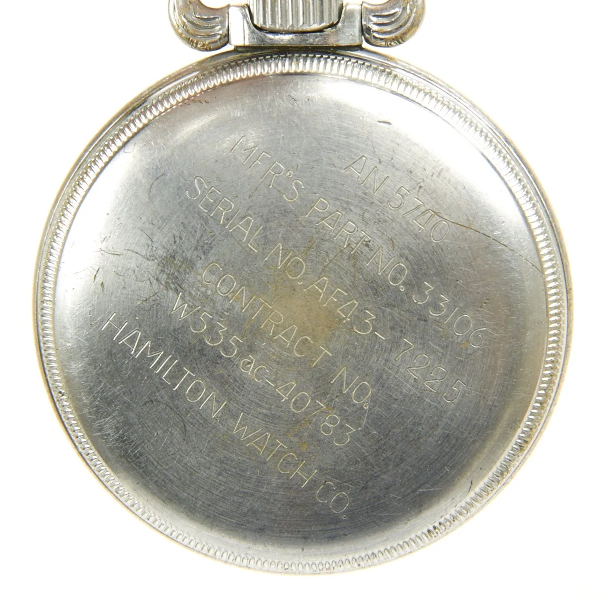 Original WWII USAAF 1943 Hamilton AN5740 G.C.T Navigator Pocket Watch with Carry Case