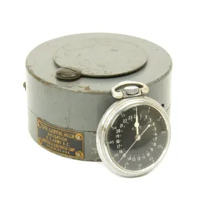 Original WWII USAAF 1943 Hamilton AN5740 G.C.T Navigator Pocket Watch with Carry Case