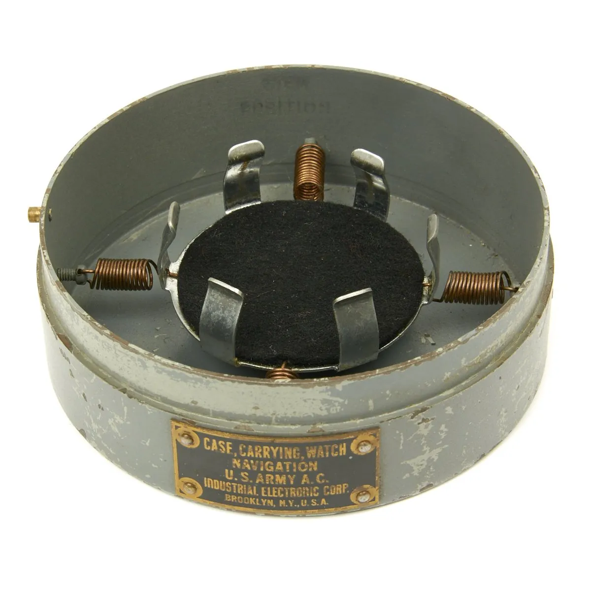 Original WWII USAAF 1943 Hamilton AN5740 G.C.T Navigator Pocket Watch with Carry Case