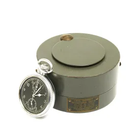 Original WWII USAAF Hamilton AN5742 Navigator Pocket Watch with Steel Aircraft Case