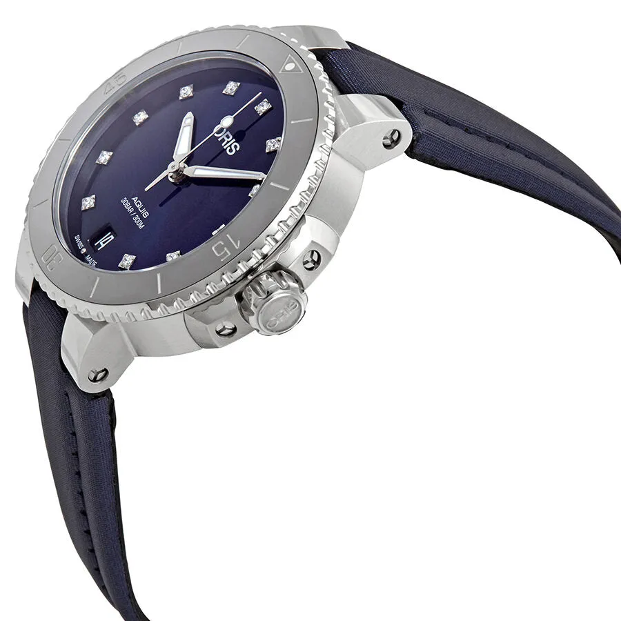 Oris Aquis Automatic Diamond Blue Dial Ladies Watch 01 733 7731 4195-07 5 18 46FC