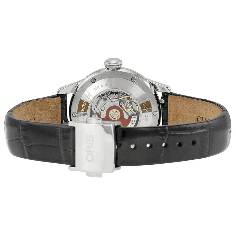 Oris Artelier Date Automatic Black Dial Black Leather Ladies Watch 01 561 7687 4094-07 5 14 60FC