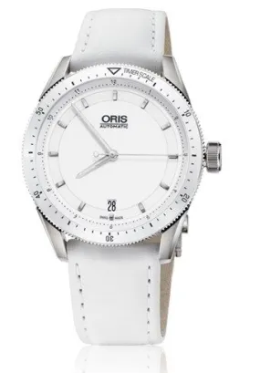 Oris Artix GT Date White Dial White Leather Ladies Watch 01 733 7671 4156-07 5 18 40FC