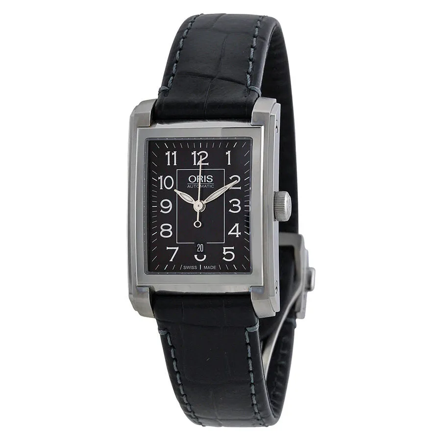 Oris Automatic Black Dial Black Leather Ladies Watch 561-7656-4034LS 01 561 7656 4034-07 5 17 71FC
