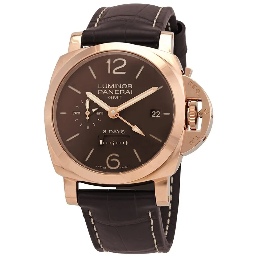Panerai Luminor 1950 Brown Dial 18k Rose Gold Men's Watch PAM00576