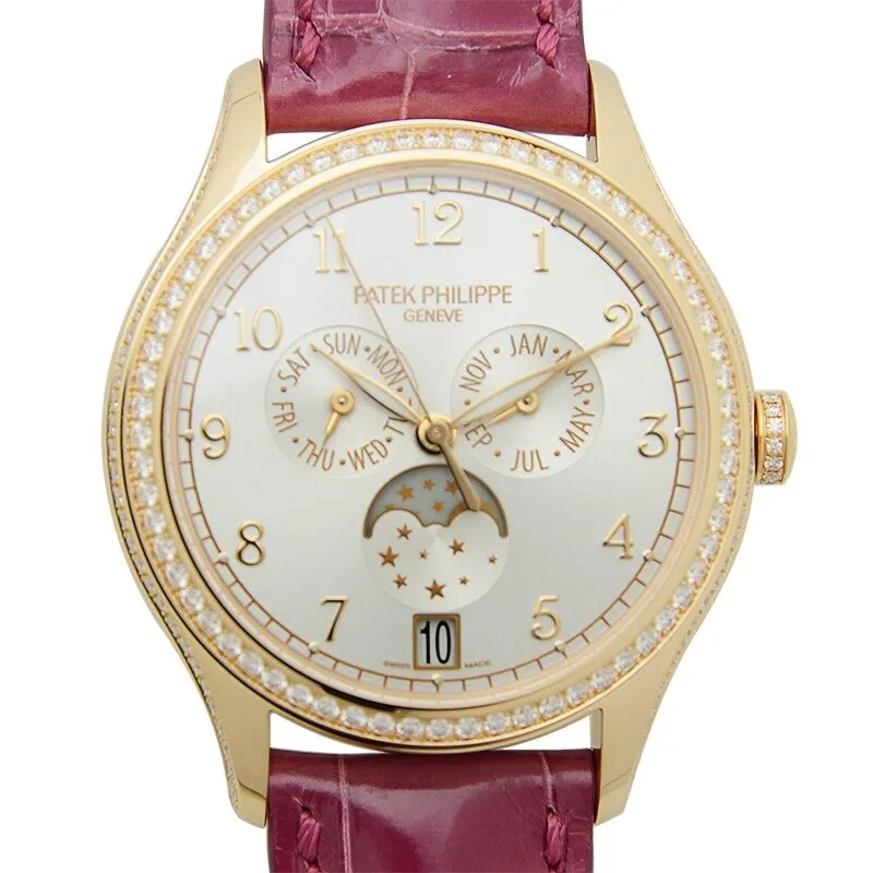 Patek Philippe Complications Silvery Sunburst Dial 18K Rose Gold Automatic Ladies Watch 4947R-001