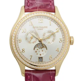 Patek Philippe Complications Silvery Sunburst Dial 18K Rose Gold Automatic Ladies Watch 4947R-001