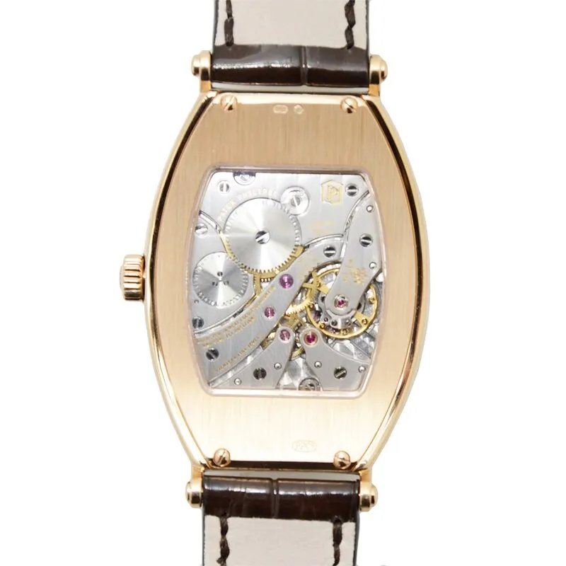 Patek Philippe Gondolo Silver Brown Dial 18kt Rose Gold Brown Leather Men's Watch 5098R