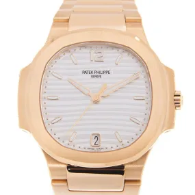 Patek Philippe Nautilus 18kt Rose Gold Automatic Silver Dial Ladies Watch 7118-1R-001