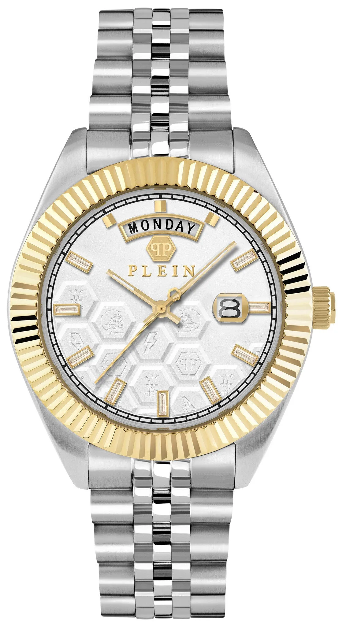 Philipp Plein Two Tone Date Superlative Crystal Watch