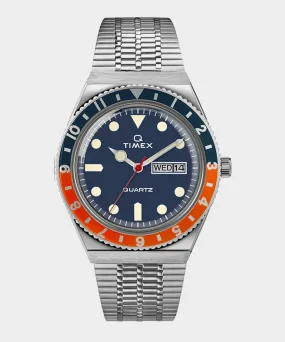 Q Timex Reissue Navy Dial with Navy/Orange Ring Bracelet Watch