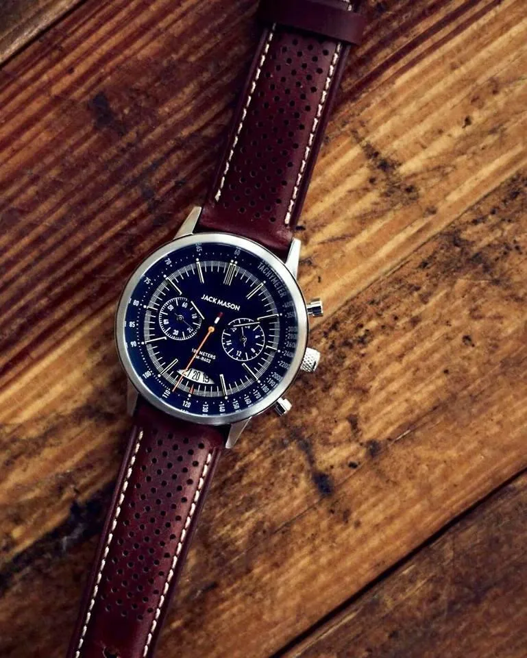 Racing Chronograph Watch 40mm (Navy   Brown)