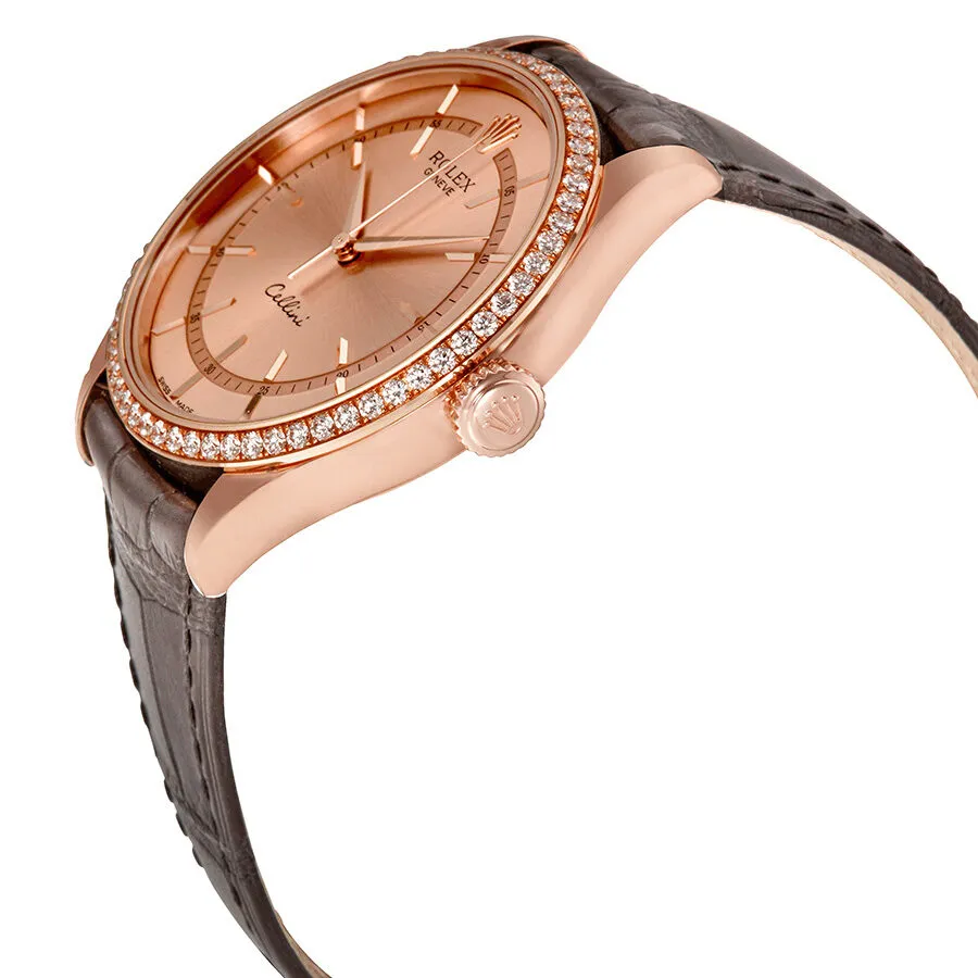 Rolex Cellini Pink Dial Automatic Men's 18kt Everose Gold Watch 50705RBR