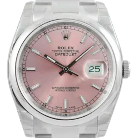 Rolex Datejust 36mm Pink/Index Oyster 116200