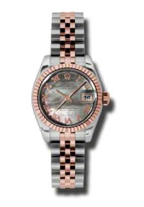 Rolex Datejust Automatic Stainless Steel and 18kt Rose Gold Ladies Watch 179171BKMRJ