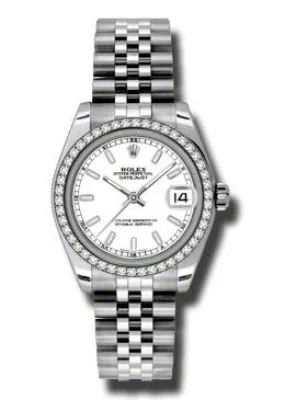 Rolex Datejust Lady 31 White Dial Stainless Steel Jubilee Bracelet Automatic Watch 178384WSJ