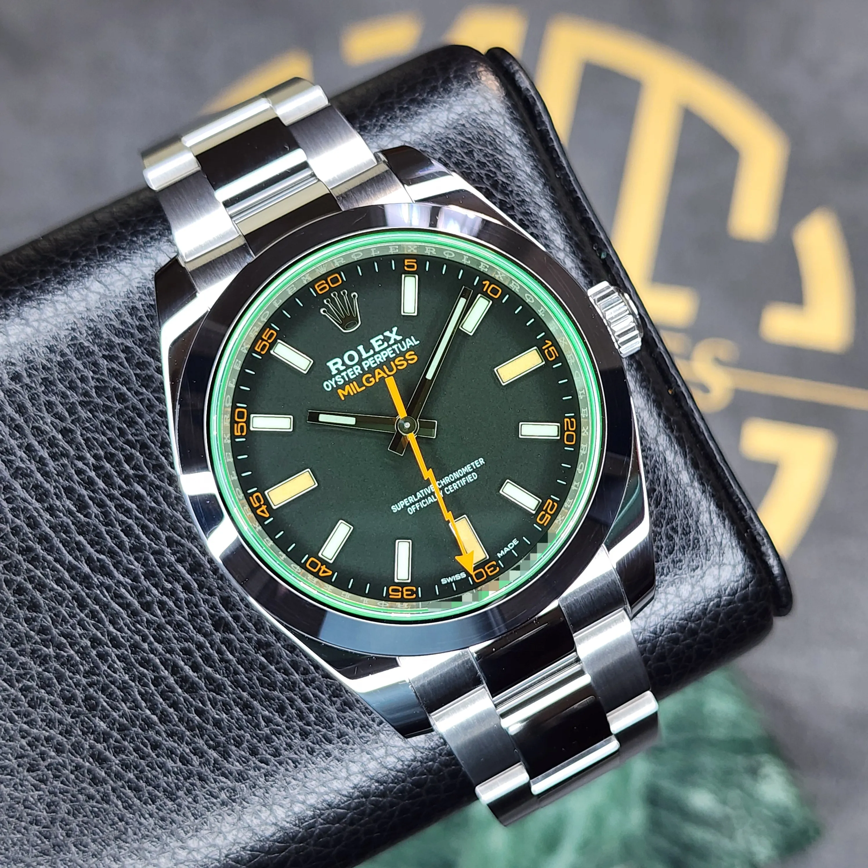 Rolex Milgauss Black Dial Green Crystal 40mm