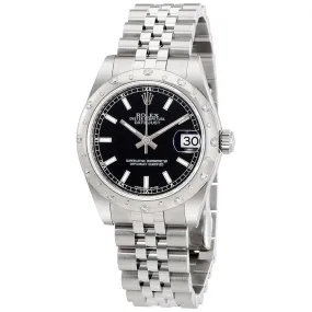 Rolex Oyster Perpetual Datejust 31 Black Dial Stainless Steel Jubilee Bracelet Automatic Ladies Watch 178344BKSJ