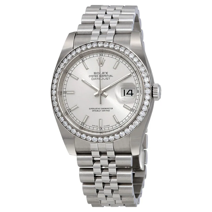 Rolex Oyster Perpetual Datejust 36 Silver Dial Stainless Steel Jubilee Bracelet Automatic Ladies Watch 116244SSJ