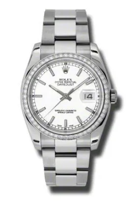 Rolex Oyster Perpetual Datejust 36 White Dial Stainless Steel Bracelet Automatic Ladies Watch 116244WSO