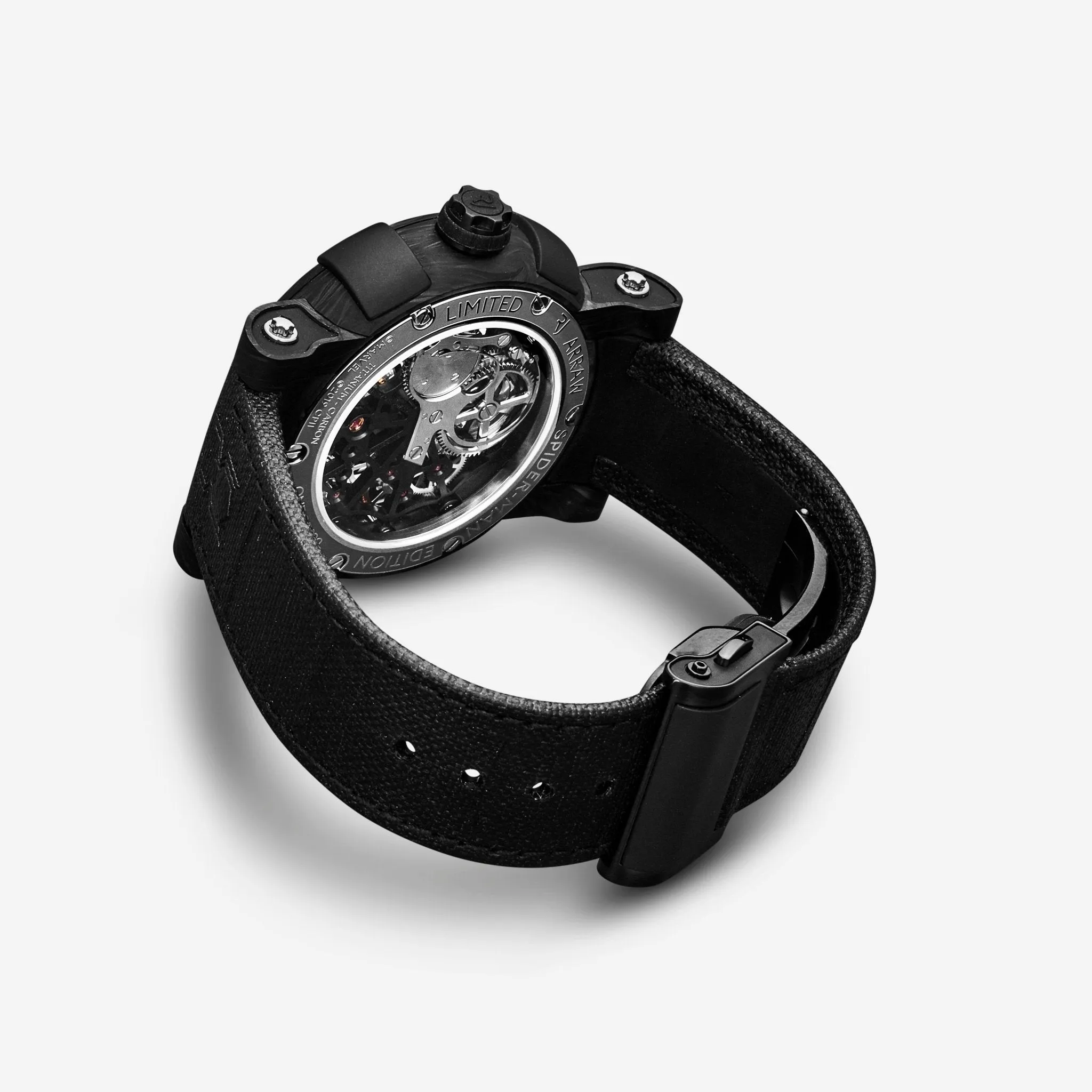 Romain Jerome Arraw Spider-Man Carbon Mechanical Watch Set 1C45S.BBBR.1023.PR.SPM19